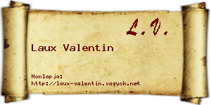 Laux Valentin névjegykártya